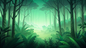 Light Dark Forest Smooth Gradient Leaves Comic Blurry Foggy Abstract Waves Green Background Texture