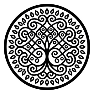 Nordic runics high-definition design grey and black, realistic tattoo design, white background