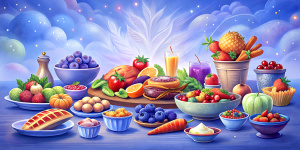 an eye catching fancy food collection art for my app