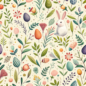 easter minimalist doodles seamless pattern tile, white ground