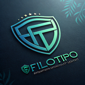 Filotipo logo design showcases sleek, modern elements with a predominantly blue and green palette. The emblem, featuring clean lines, is surrounded by slight variations on a dark background. Ideal for diverse applications, this logo embodies innovation, efficiency, and professionalism.