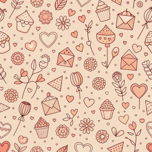 valentine day minimalist doodles for seamless pattern tile, light background