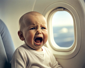 baby crying in airplane