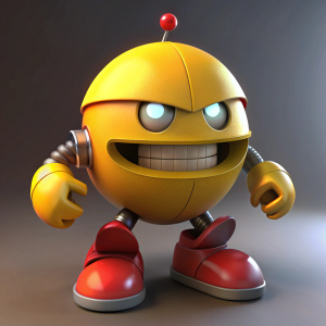 angry pacman robot style
