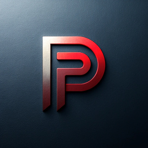 minimal logo Using only a litle "P" into a Big "L"