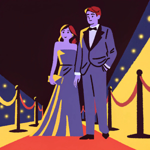 Emily Browning and Max Irons attend a gala event. Both are impeccably dressed in formal attire.