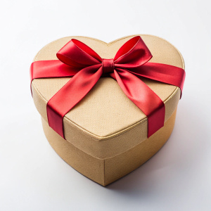 gift box in the shape of a heart on a white background