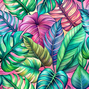 
Tropical leaves  design ,solıd backgraund .laying repead.

