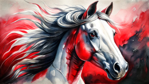 Very detailed horse portrait pop art