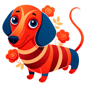 cute red dachshund 