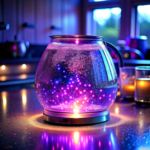 close up night very Intensive The Bioluminescent phenomenon Bioluminescent  close very light lilac real kitchen appliances  super bright  glitter  super Intensive Bioluminescent  cute super bright  made of glass real  kitchen appliances  super  ultra   super bright   magic  