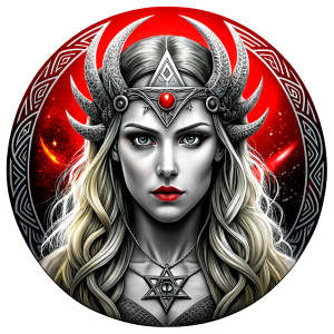 Hel – nordic godness - perfect realistic art - high definition - grey and black tattoo design - white background 