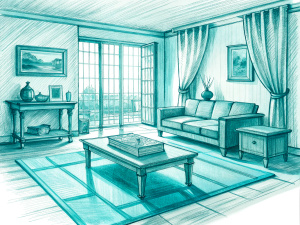 living room sketch