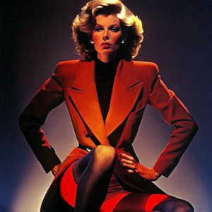 hypnotization under hypnosis levitation Kim Basinger in pantyhose tights and jacket 1980s Yves Saint Laurent style