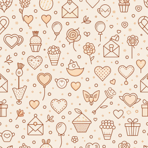 valentine day minimalist doodles for seamless pattern tile, light background