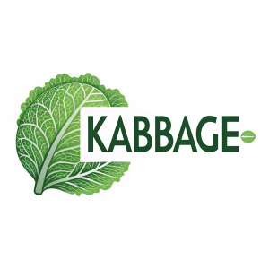 Stylized green leaf and modern sans-serif text for Kabbage logo. Vibrant green color on sleek white background.