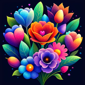 flowers, flowers, love, color, Valentine's Day, heart love