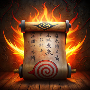 a naruto scroll of seals with forbidden jutsu written in japanese