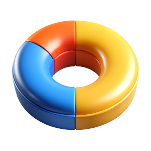 one donut chart three color