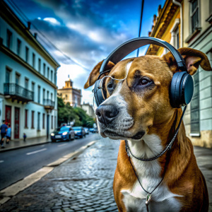un perro escuchando musica en cuba