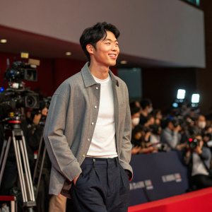 Ryu Jun-Yeol, Korean actor, in a casual outfit. Participating in a press conference at Seoul International Film Festival.