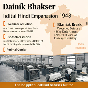 Overview of Dainik Bhaskar, an influential Hindi daily newspaper, established in 1948. Discusses its evolution, edition expansion, and significant impact across India.