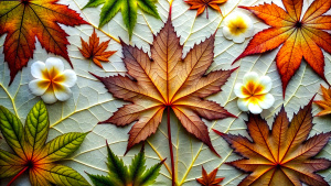 abstract leaf and flower patterns