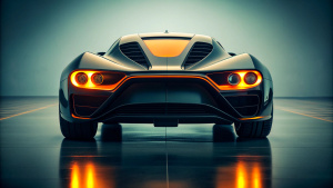 One supercar, new concept, Racing, Rearview, dark style