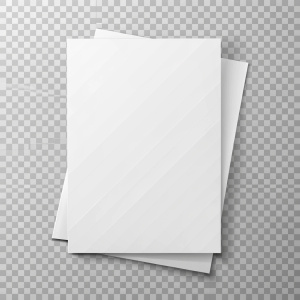 листы бумаги на прозрачном фоне