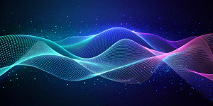 Technology digital wave background concept. Beautiful motion waving dots texture