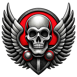 motorcycle club tattoo design - perfect realistic art - high-definition - grey and black - white background 