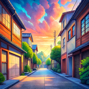 anime background street 