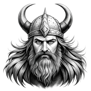 viking perfect realistic art, high-definition, high-definition grey and black, white background 