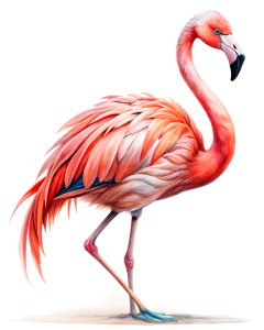 flamingo  draw, transparent back