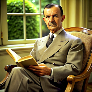 Thomas mann the German author reading a big book