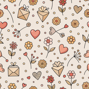 valentine day minimalist doodles for seamless pattern tile, light background