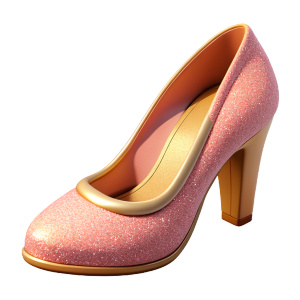 High Hill women's shoe with pink and gold sparkle on a white background