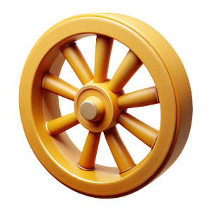 carriage wheel on a white background