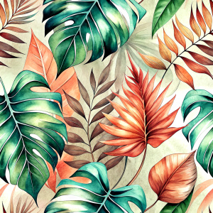 
Tropical leaves  design ,solıd backgraund .laying repead.

