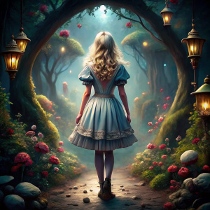 Fondo de  alicia en el pais de las maravillas misteriosa y oscura