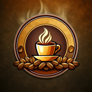 coffee shop logo, coffee cup, coffee bean