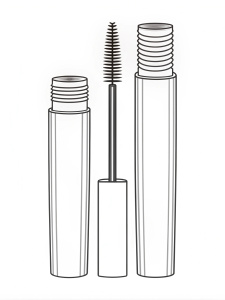 only Mascara simple coloring page with lineart with Plain White Background