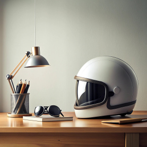 motorbike helmet  mockup desk