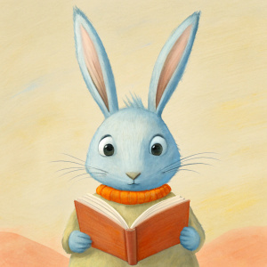 rabbit reading a book
