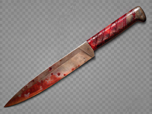 Bloody   Knife Isolated on Transparent Background

