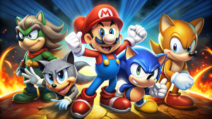 Mario,Sonic,Batman,Contra,Mickey Mouse,