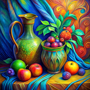 Draw Still Life with Jug and Fruit