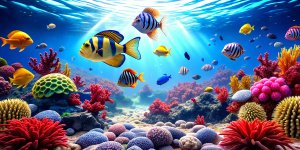 underwater world, high quality, 8k, super realistic realistic elements