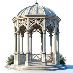 white gazebo on a white background