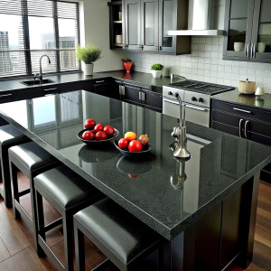 black kitchen countertops